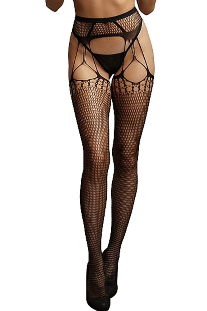 Le Désir Black Shredded Suspender Pantyhose - SexToysVancouver.Delivery