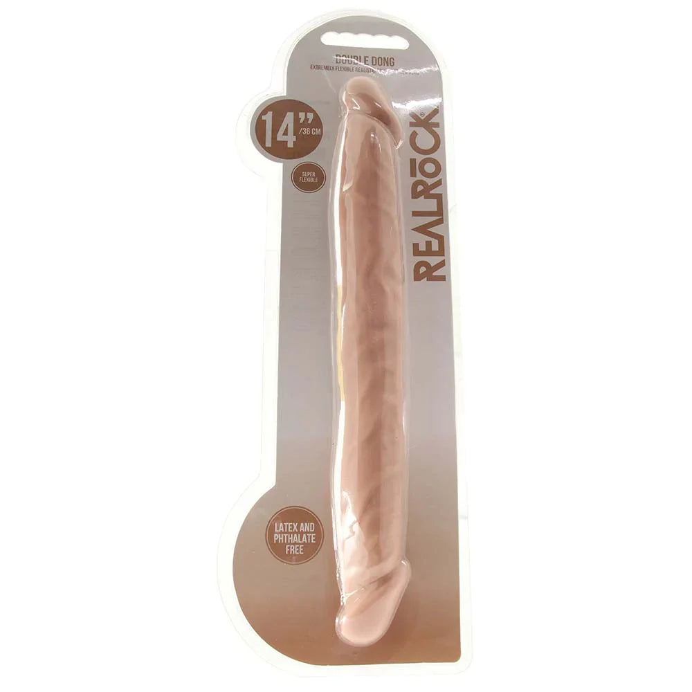 RealRock 14 Inch Double Dildo in White - SexToysVancouver.Delivery