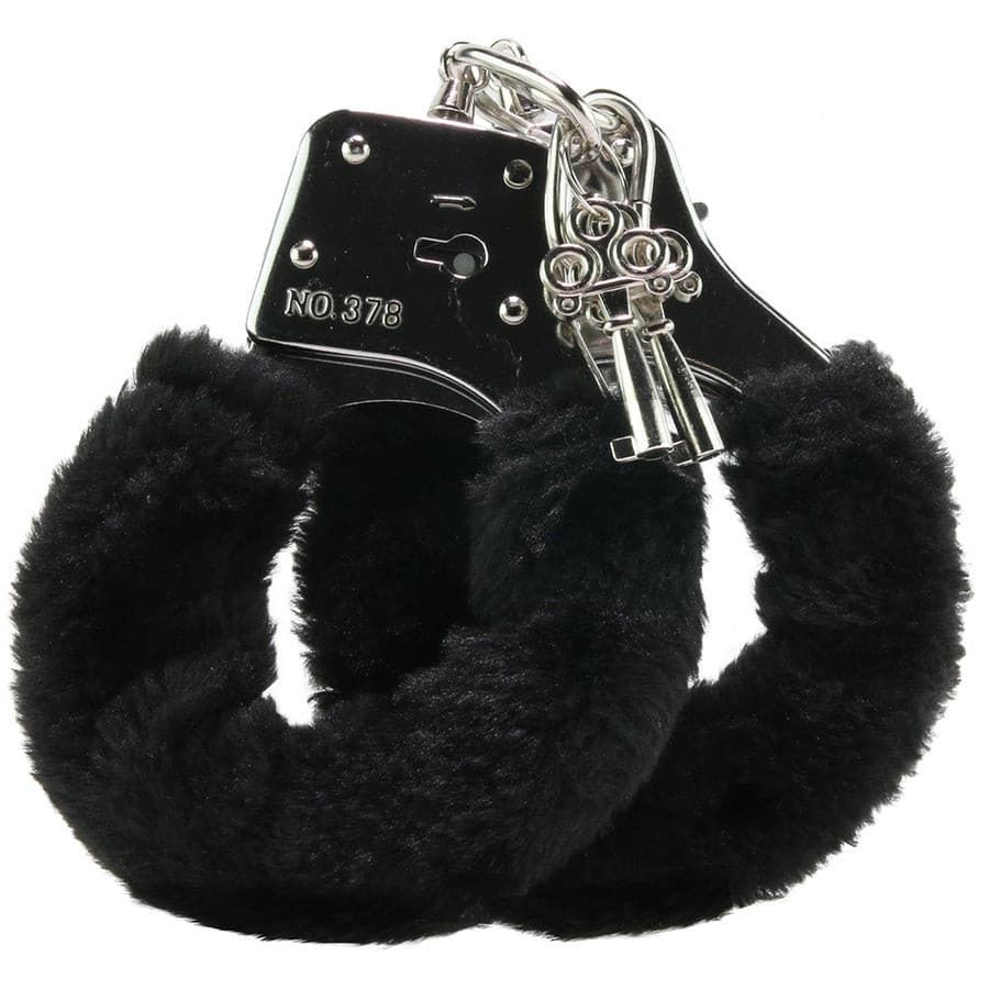 Black Furry Hand Cuffs - SexToysVancouver.Delivery