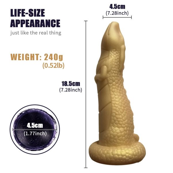 STV Monster Cock 7" Dildo #41-Gold - Image 2