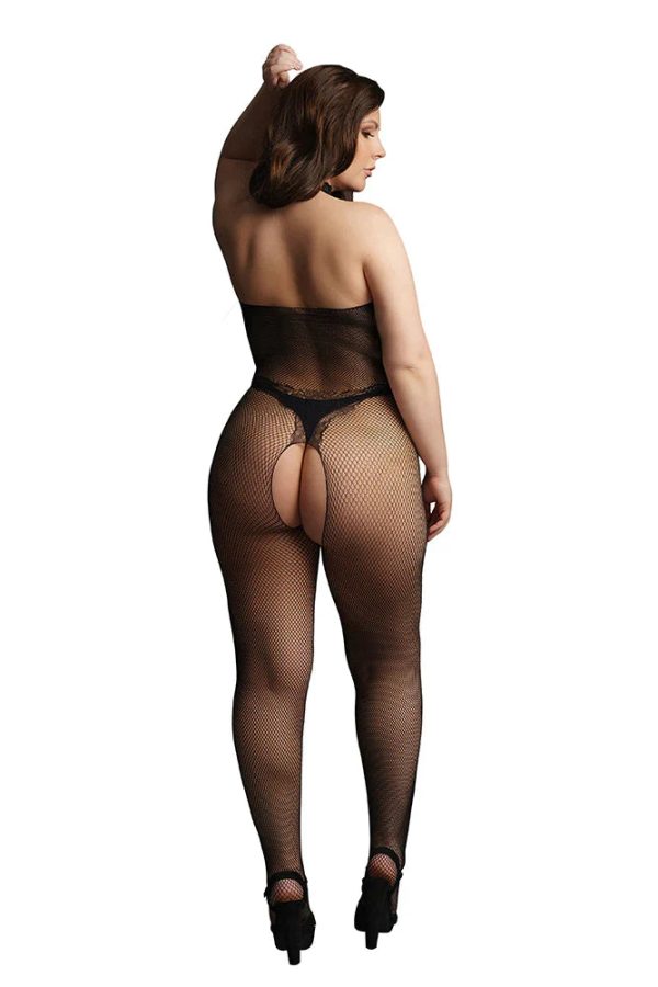 Le Désir Black Fishnet and Lace Bodystocking - SexToysSurrey.Delivery