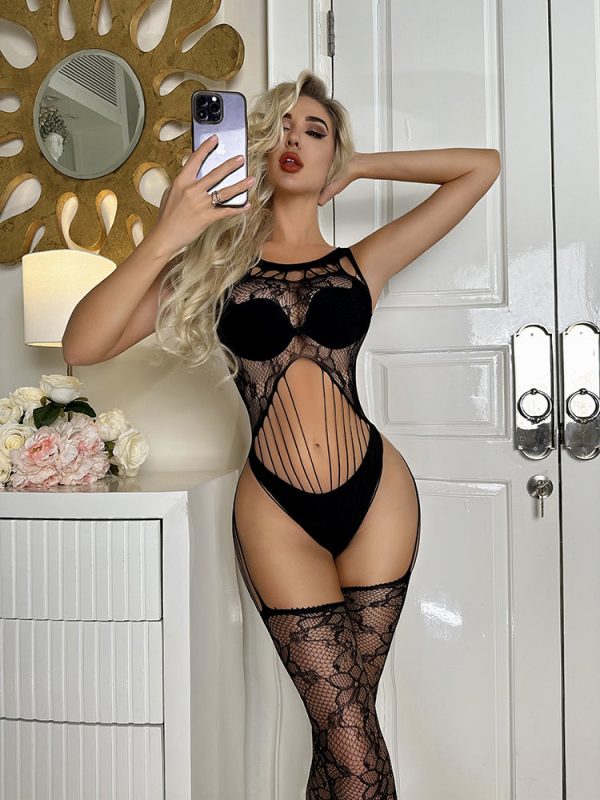 RHT Black Lace Sexy Lingerie Bodystocking - Image 5