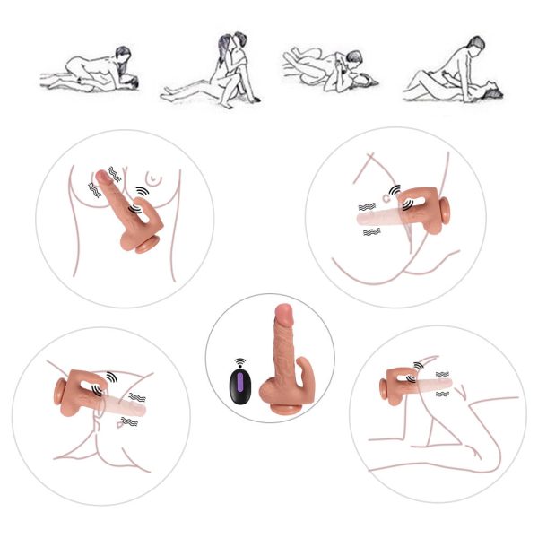 STV Remote Vibrating Dual Cock 8" Inch - Image 9