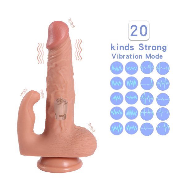 STV Remote Vibrating Dual Cock 8" Inch - Image 3
