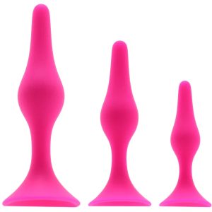 Luxe Beginner Silicone Butt Plug Kit in Pink - SexToysSurrey.Delivery