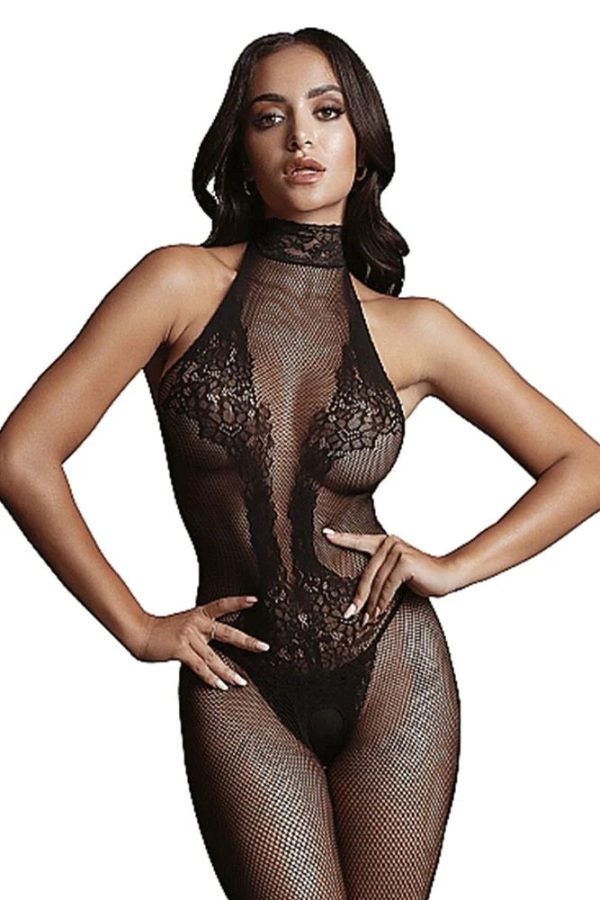Le Désir Black Fishnet and Lace Bodystocking - SexToysSurrey.Delivery