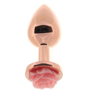 Rear Assets Small Rose Aluminum Plug in Rose/Pink - SexToysSurrey.Delivery