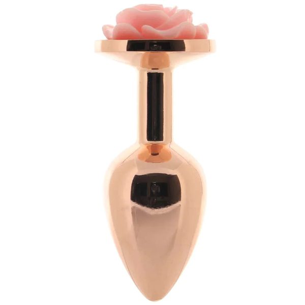 Rear Assets Small Rose Aluminum Plug in Rose/Pink - SexToysSurrey.Delivery