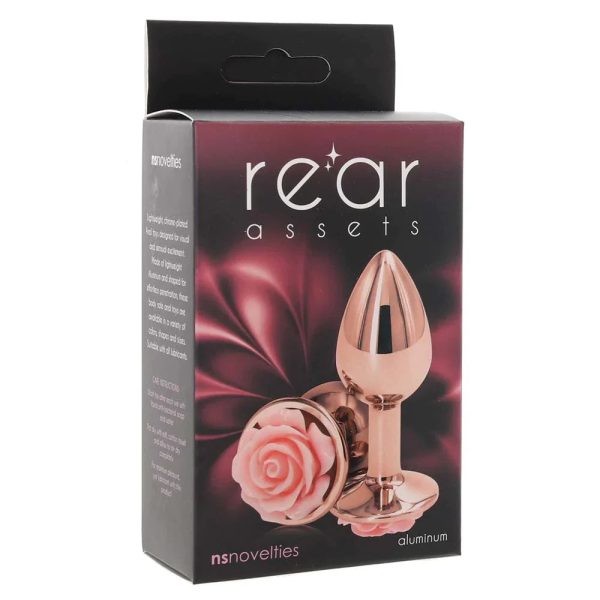 Rear Assets Small Rose Aluminum Plug in Rose/Pink - SexToysSurrey.Delivery