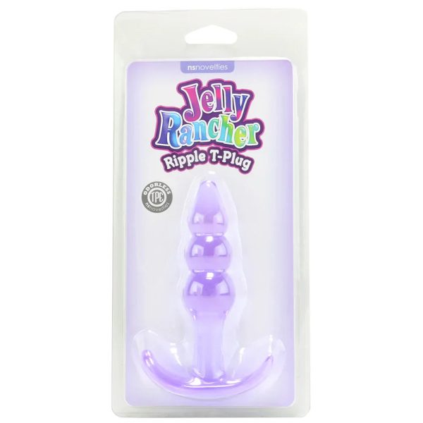 Jelly Rancher Ripple T Butt Plug in Purple - SexToysSurrey.Delivery