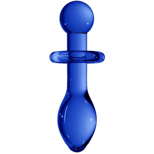 Chrystalino Rocker Glass Butt Plug in Blue - SexToysSurrey.Delivery