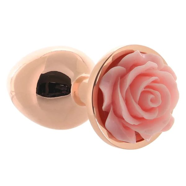 Rear Assets Small Rose Aluminum Plug in Rose/Pink - SexToysSurrey.Delivery