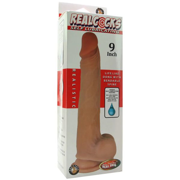 RealCocks 9 Inch Self Lubricating Dildo in Flesh - SexToysSurrey.Delivery