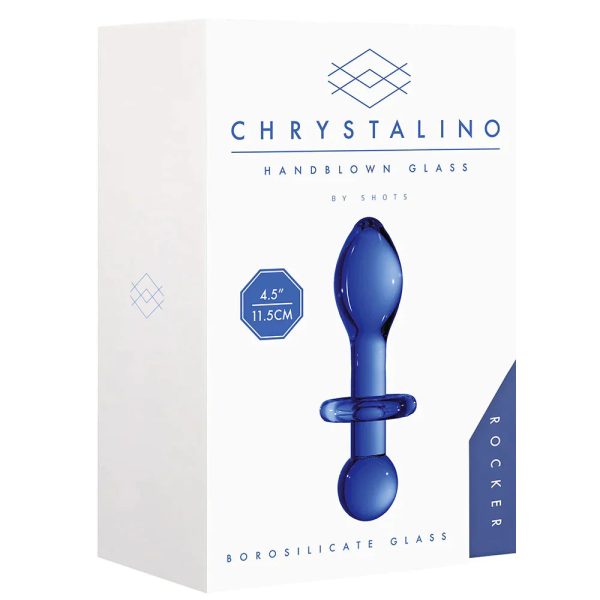 Chrystalino Rocker Glass Butt Plug in Blue - SexToysSurrey.Delivery