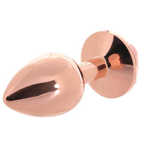 Rear Assets Small Rose Aluminum Plug in Rose/Pink - SexToysSurrey.Delivery