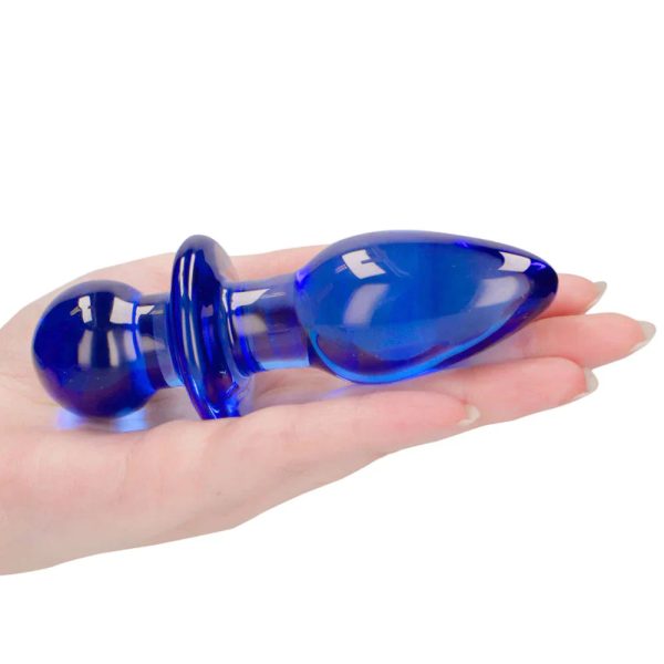 Chrystalino Rocker Glass Butt Plug in Blue - SexToysSurrey.Delivery