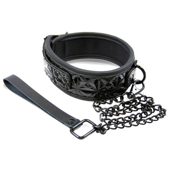 Sinful Collar with Leash in Black - SexToysSurrey.Delivery