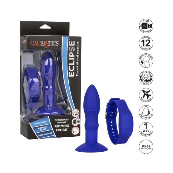 Eclipse Remote Thrusting Rotator Anal Probe in Blue - Image 3