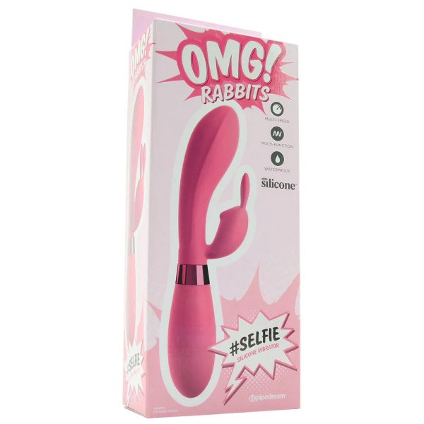 OMG! #SELFIE Silicone Rabbit Vibe in Pink - Image 6