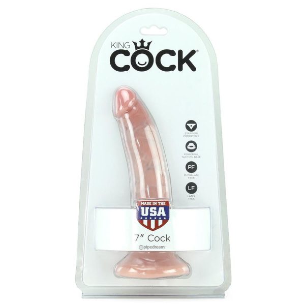 King Cock 7" Luxury Dildo in Flesh